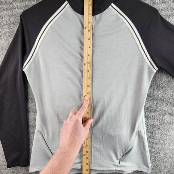 Footjoy Stretch Jacket Women Small Full Zip Golf Long Sleeve Gray Black Athletic - Picture 11 of 16